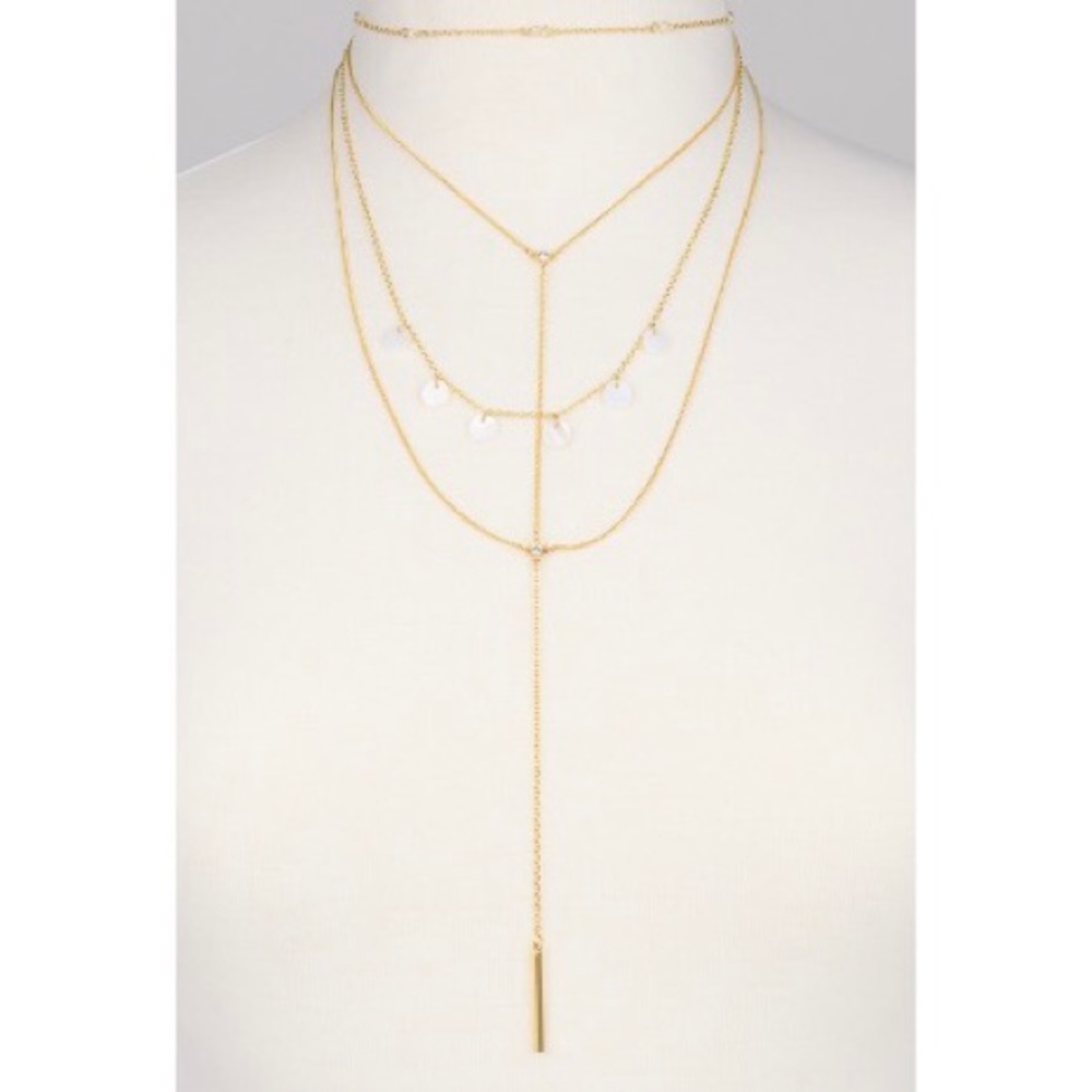Layered Mini Disc Pendant Necklace - Picture 3 of 3
